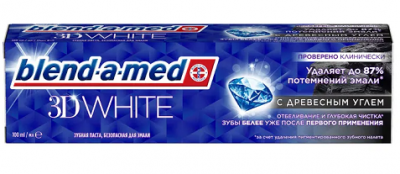 Купить blend-a-med (бленд-а-мед) зубная паста 3d вайт отбеливание и глубокая чистка с древесным углем 100мл в Балахне