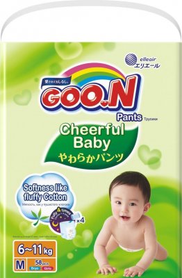 Купить goo.n (гуун) подгузники-трусики cheerful baby m 6-11кг 58 шт в Балахне