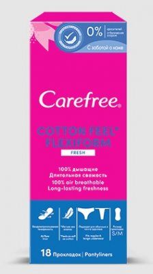 Купить carefree (кэфри) прокладки ежедневные флекси форм фреш ароматизированные 18шт в Балахне