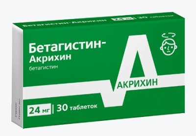 Купить бетагистин-акрихин, таблетки 24мг, 30 шт в Балахне