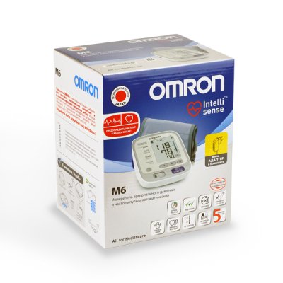 Купить тонометр автоматический omron (омрон) m6, с адаптером, манжета 22-42см (hem-7213-aru) в Балахне