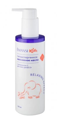 Купить эманси (emansi) масло массажное гипоаллергенное с витамином с для кожи детей 0+ 200 мл в Балахне