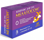 Купить мелатосон комплекс для сна, таблетки покрытые оболочкой 30шт бад в Балахне