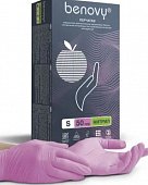 Купить перчатки benovy смотровые нитриловые нестерильные неопудрен текстурир с однократной хлорацией размер s 50 пар, розовые в Балахне