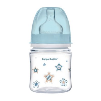 Купить canpol (канпол) бутылочка пластиковая easystart newborn антиколиковая с широким горлом с рождения, 120 мл голубая в Балахне