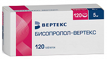 Купить бисопролол-вертекс, таблетки покрытые пленочной оболочкой 5мг 120шт в Балахне