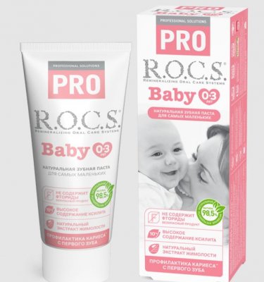 Купить рокс (r.o.c.s) зубная паста для детей про беби минеральная защита и нежный уход, 45г в Балахне