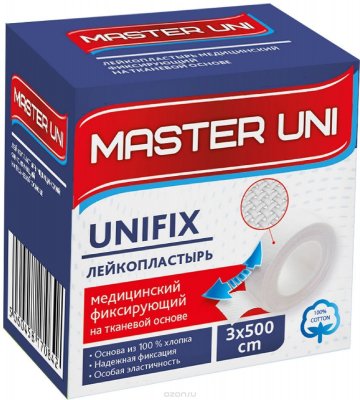 Купить пластырь master uni (мастер-юни) медицинский фиксирующий тканевая основа 3см х 5м в Балахне