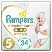 Купить pampers premium care (памперс) подгузники-трусы 5 юниор 12-17кг, 34шт в Балахне