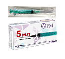 Шприц 5мл 3-х компонентный с иглой 21G 0,8х40мм 100шт Премьер-Мед