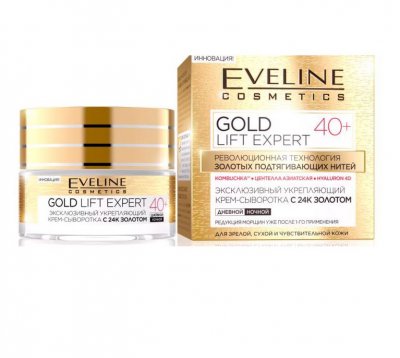 Купить eveline (эвелин) крем-сыворотка для лца укрепляющая 40+ gold lift expert 50мл в Балахне