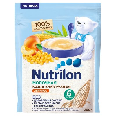 Купить nutrilon (нутрилон) каша молочная кукурузная с абрикосом с 6 месяцев, 200г в Балахне