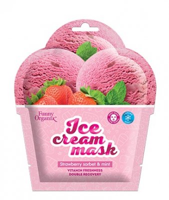 Купить funny organix (фанни органик) тканевая маска-мороженое для лица охлаждающая морозная свежетсь 22г в Балахне