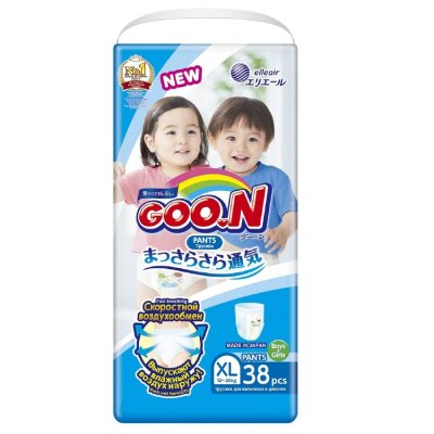 Купить goo.n (гуун) подгузники-трусики для мальчиков и для девочек xl 12-20кг 38 шт в Балахне