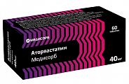 Купить аторвастатин медисорб, таблетки покрытые пленочной оболочкой 40 мг, 60 шт в Балахне