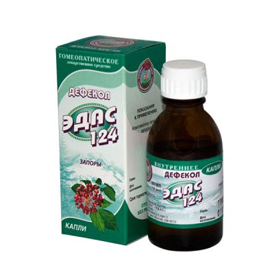 Купить эдас-124 дефекол (слабит), капли для приема внутрь гомеопатические, 25мл в Балахне