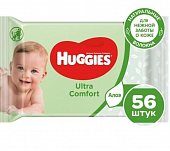 Купить huggies (хаггис) салфетки влажные для детей ультра комфорт алоэ 56шт в Балахне