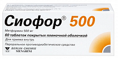 Купить сиофор 500, таблетки, покрытые пленочной оболочкой 500мг, 60 шт в Балахне