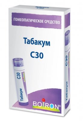 Купить табакум с30, гомеопатический монокомпонентный препарат растительного происхождения, гранулы гомеопатические 4 гр в Балахне