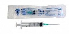 Шприц 10мл одноразовый трехдетальный стерильный с иглой 21G (0,8х38мм), 1 шт