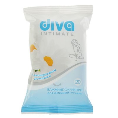 Купить diva (дива) салфетки влажные для для интимной гигиены с ромашкой, 20 шт в Балахне