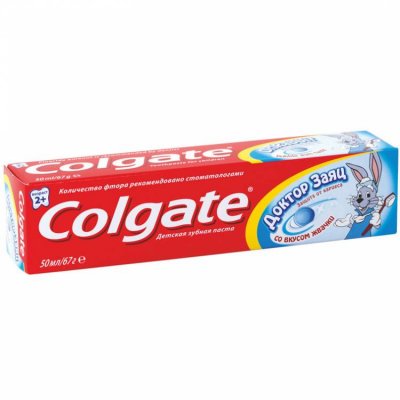 Купить колгейт (colgate) зубная паста детская доктор заяц вкус жвачки, 50 мл в Балахне