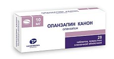 Купить оланзапин-канон, таблетки, покрытые пленочной оболочкой 10мг, 28 шт в Балахне