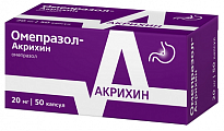 Купить омепразол-акрихин, капсулы кишечнорастворимые 20мг, 50 шт в Балахне
