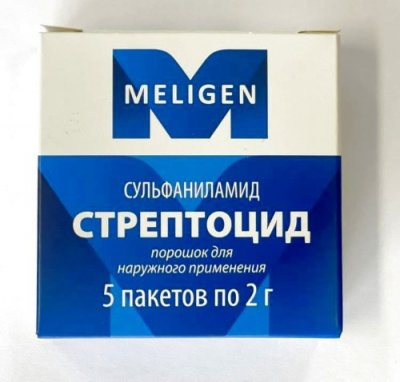 Купить стрептоцид, порошок для наружного применения, пакет 2г, 5 шт в Балахне
