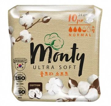 Monty (Монти) Ultra Soft прокладки Нормал плюс, 10 шт