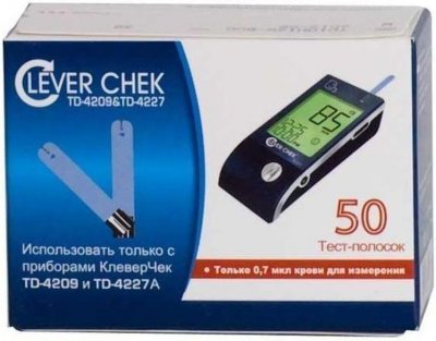 Купить тест-полоски clever chek (клевер чек) тд-4209/тд-4227а/тд-4227в, 50 шт в Балахне