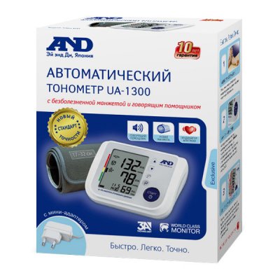 Купить тонометр автоматический a&d (эй энд ди) ua-1300, с адаптером (говорящий) в Балахне