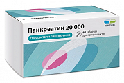 Купить панкреатин 20000, таблетки кишечнорастворимые, покрытые пленочной оболочкой 20000ед, 60 шт в Балахне