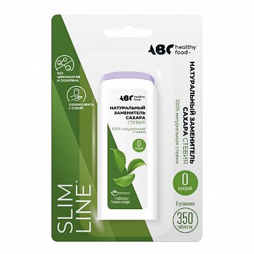 Заменитель сахара стевия ABC Healthy Food таблетки, 350шт
