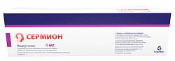 Купить сермион, лиофилизат для приготовления раствора для инъекций 4мг, флаконы с растворителем (ампулы 4мл), 4 шт в Балахне