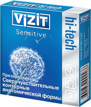 Vizit (Визит) презервативы Hi-Tech Sensitive сверхчувствительные 3шт