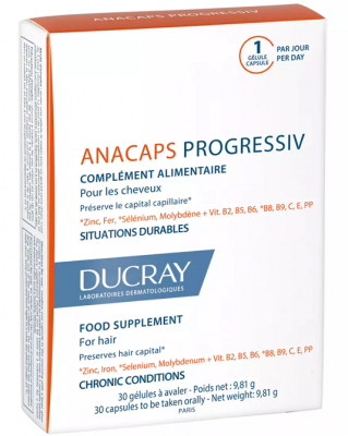 Купить дюкрэ анакапс (ducray аnacaps) прогрессив для волос и кожи головы капсулы 30 шт бад в Балахне