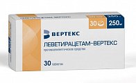 Купить леветирацетам-вертекс, таблетки покрытые пленочной оболочкой 250 мг, 30 шт в Балахне