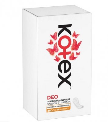 Купить kotex deo (котекс) прокладки ежедневные нормал 56шт в Балахне