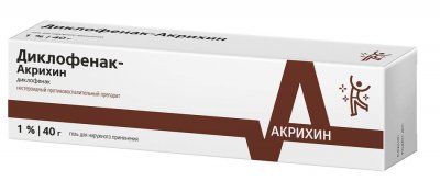 Купить диклофенак-акрихин, гель для наружного применения 1%, 40г в Балахне