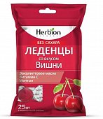 Купить herbion (хербион) с эвкалиптовым маслом, витамином с и ментолом со вкусом вишни без сахара, леденцы массой 2,5г 25 шт бад в Балахне