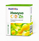 Купить multivita (мультивита) иммуно с,d,zn, капсулы 30шт бад в Балахне