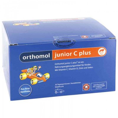 Купить orthomol junior c plus (ортомол джуниор с плюс), таблетки жевательные, 30 шт со вкусом лесные ягоды бад в Балахне
