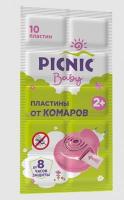 Купить пикник (picnic) baby пластинки от комаров, 10 шт в Балахне