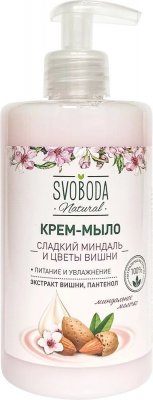Купить svoboda natural (свобода натурал) крем-мыло жидкое сладкий миндаль и цветы вишни, 430 мл в Балахне