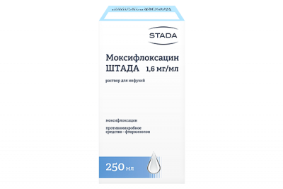 Купить моксифлоксацин-штада, р-р д/инф. 1.6 мг/мл фл 250мл (хемомонт д.о.о., черногория) в Балахне
