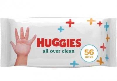 Купить huggies (хаггис) салфетки влажные для детей all over clean 56 шт в Балахне