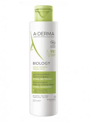 Купить a-derma biology (а-дерма) лосьон для хрупкой кожи лица и глаз мягкий очищающий, 200мл в Балахне