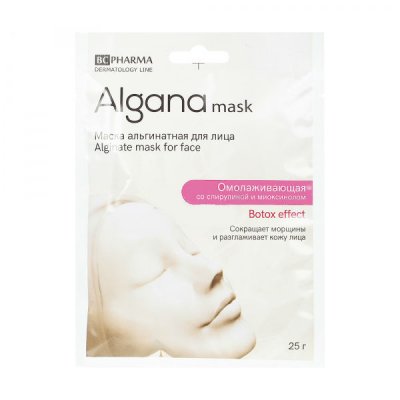 Купить альгана маск (alganamask) маска для лица альгинатная омолаживающая со спирулиной, 1 шт в Балахне