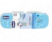 Купить chiccо (чикко) набор детский паста зубная вкус клубника 1-5 лет 50мл + щетка зубная 6-36мес цвет голубой мягкая в Балахне